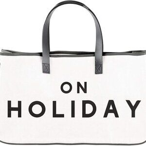 "ON HOLIDAY" Canvas Tote Bag/NWT